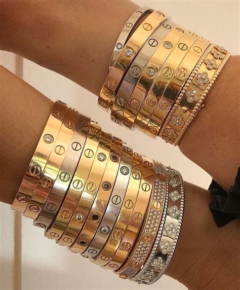 cartier love bracelet stacking ideas